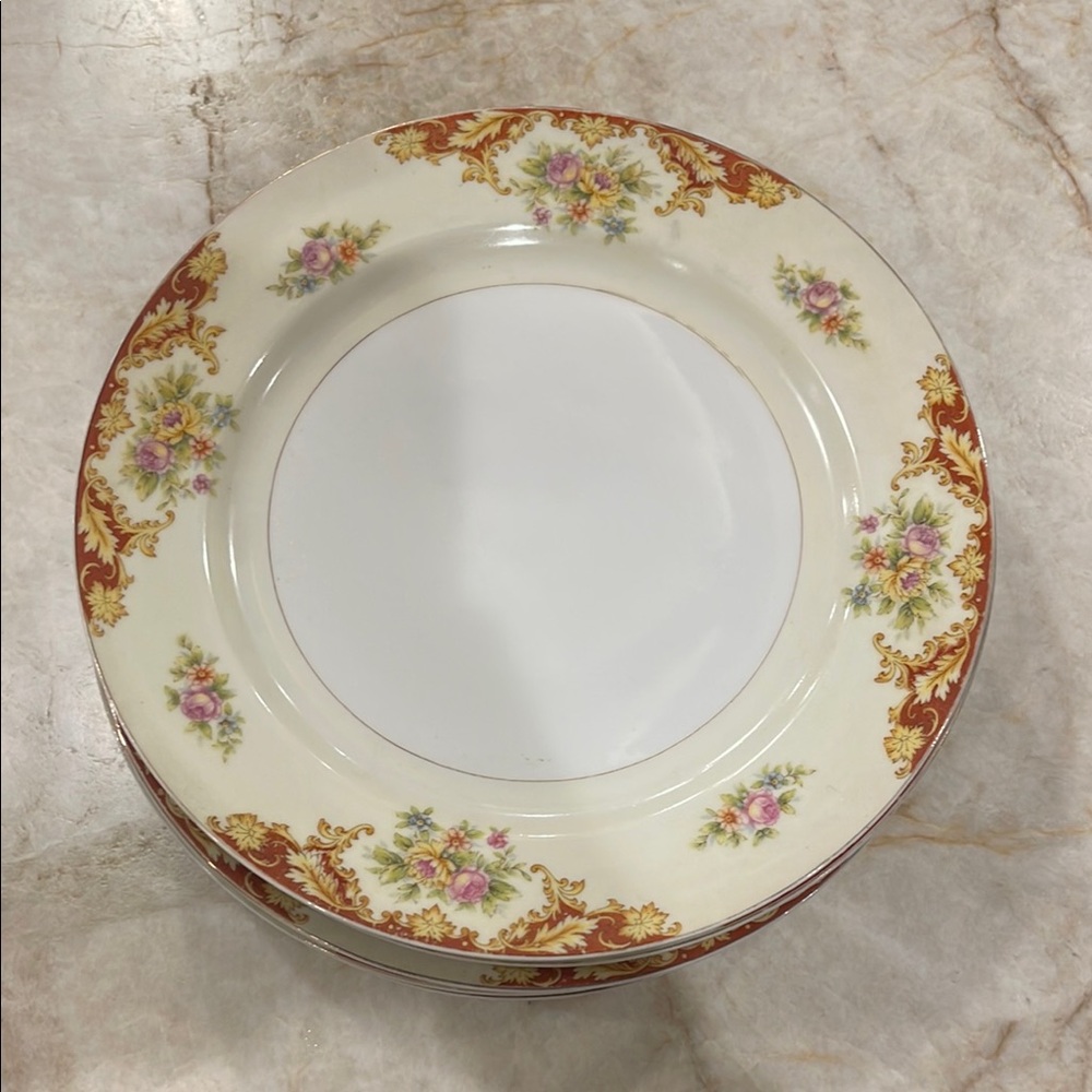 Elegant Floral Appetizer/Dessert Plate Set of 7